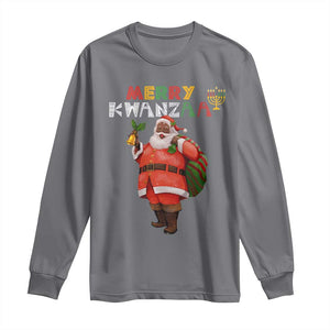 African American Xmas Merry Kwanzaa Santa Long Sleeve Shirt