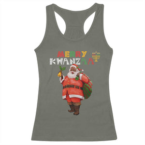 African American Xmas Merry Kwanzaa Santa Racerback Tank Top