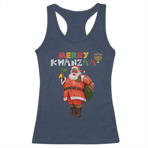 African American Xmas Merry Kwanzaa Santa Racerback Tank Top