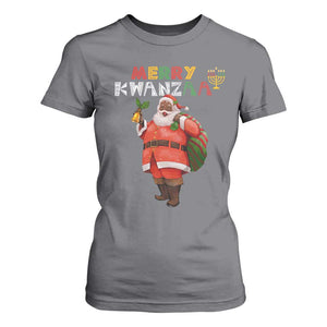 African American Xmas Merry Kwanzaa Santa T Shirt For Women