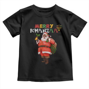 African American Xmas Merry Kwanzaa Santa Toddler T Shirt