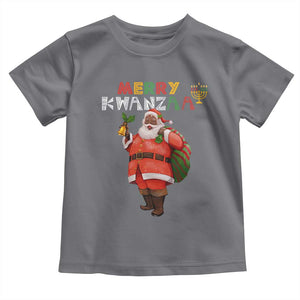 African American Xmas Merry Kwanzaa Santa Toddler T Shirt