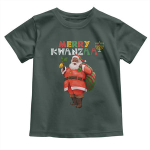 African American Xmas Merry Kwanzaa Santa Toddler T Shirt