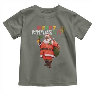 African American Xmas Merry Kwanzaa Santa Toddler T Shirt