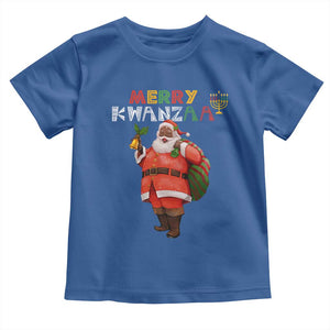 African American Xmas Merry Kwanzaa Santa Toddler T Shirt