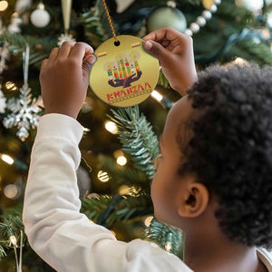 African American Xmas Happy Kwanzaa Christmas Ornament