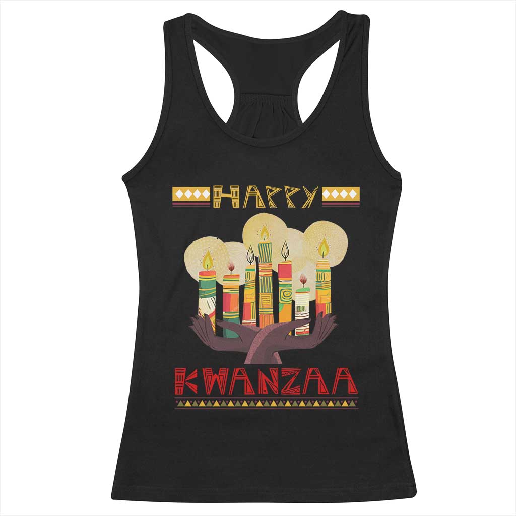 African American Xmas Happy Kwanzaa Racerback Tank Top