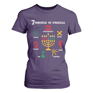 African American Xmas 7 Principles Of Kwanzaa T Shirt For Women