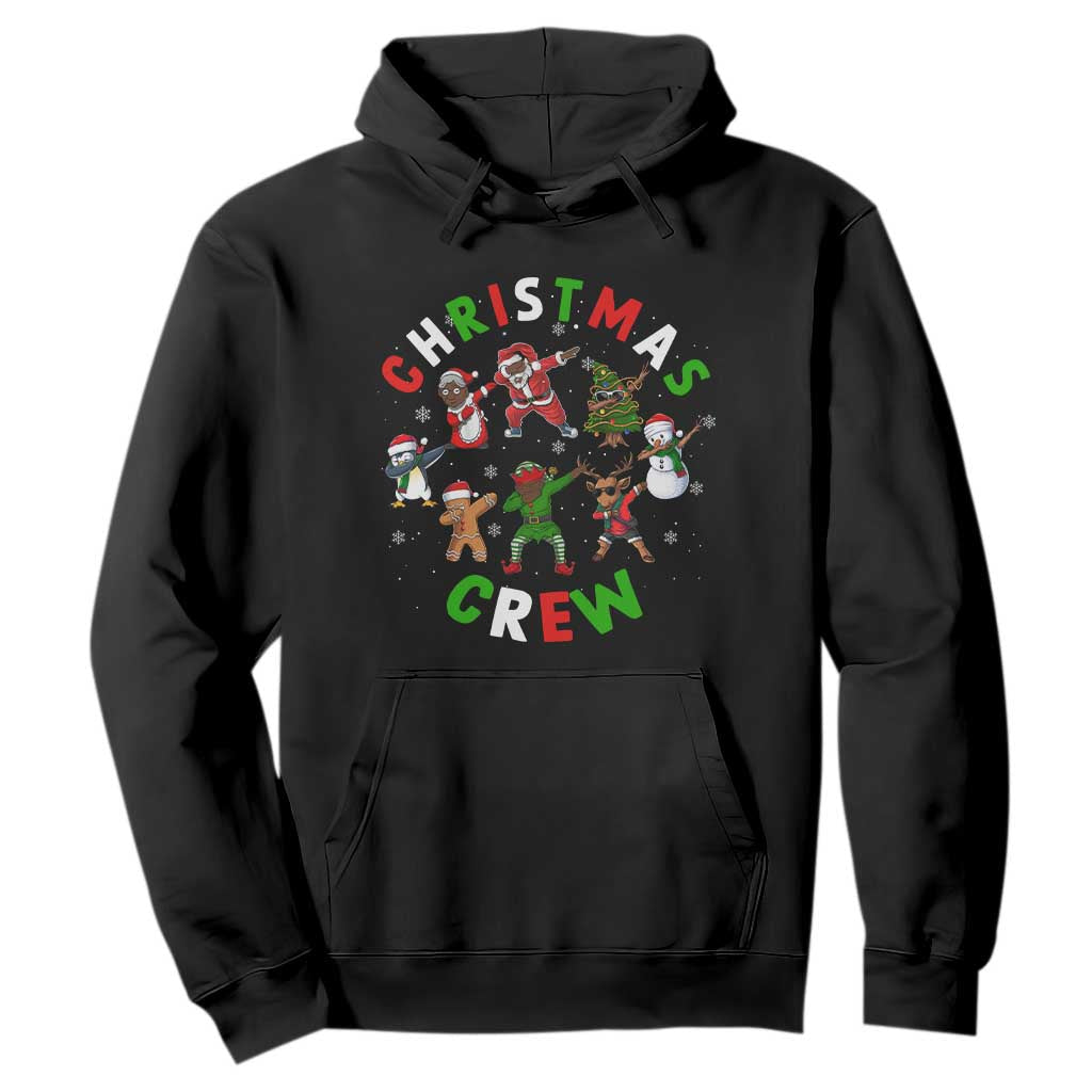 Christmas Crew Hoodie Black African American Santa Reindeer Snowman Dabbing