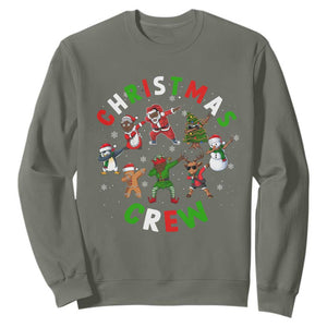 Christmas Crew Sweatshirt Black African American Santa Reindeer Snowman Dabbing