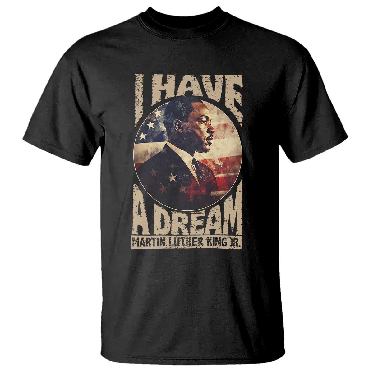 Martin Luther King Jr T Shirt I Have A Dream American Flag Black History MLK Day