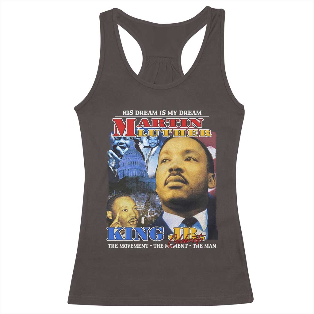 Martin Luther King Jr Racerback Tank Top His Dream Is My Dream American Flag Black History MLK Day