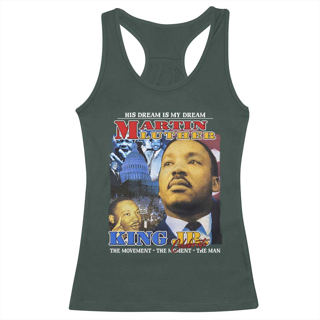 Martin Luther King Jr Racerback Tank Top His Dream Is My Dream American Flag Black History MLK Day