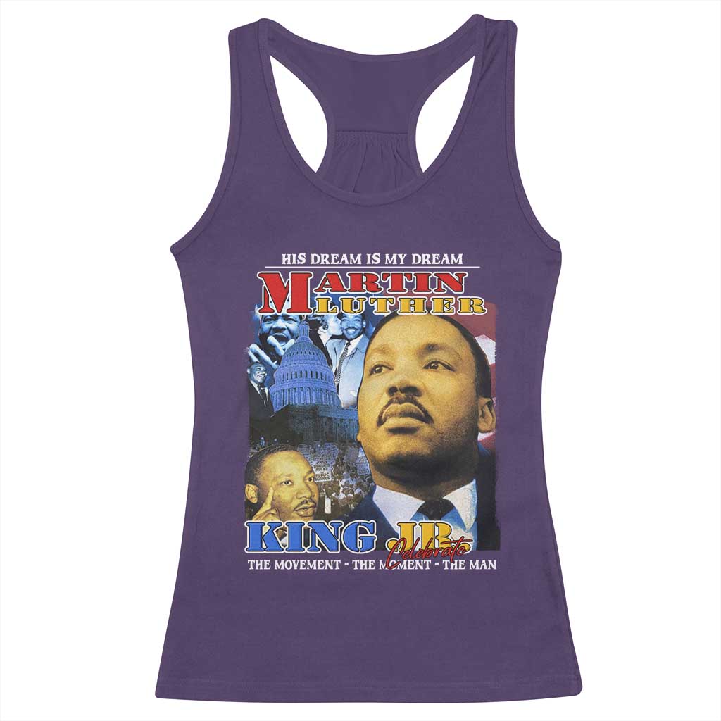 Martin Luther King Jr Racerback Tank Top His Dream Is My Dream American Flag Black History MLK Day