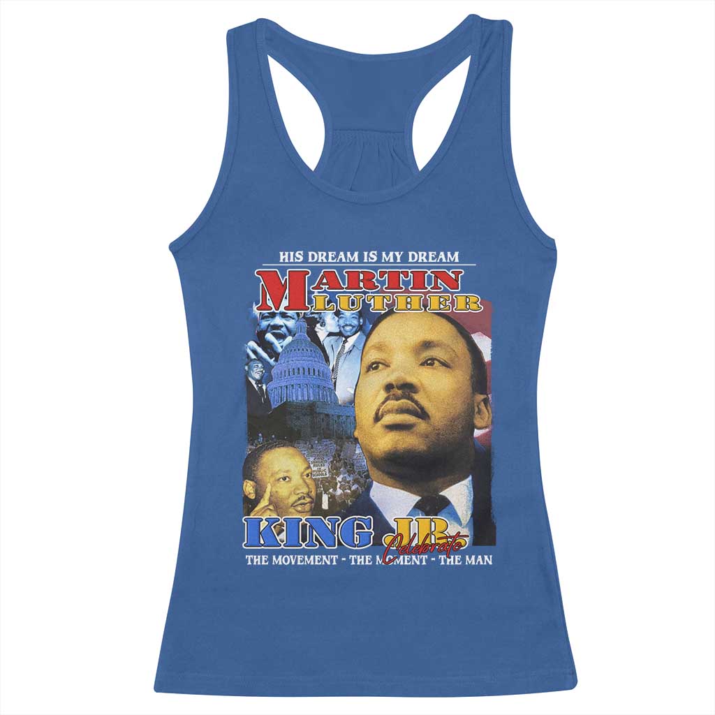Martin Luther King Jr Racerback Tank Top His Dream Is My Dream American Flag Black History MLK Day