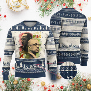 Martin Luther King Jr Malcolm X Ugly Christmas Sweater The Time Is Always Right Prepare For Future Today