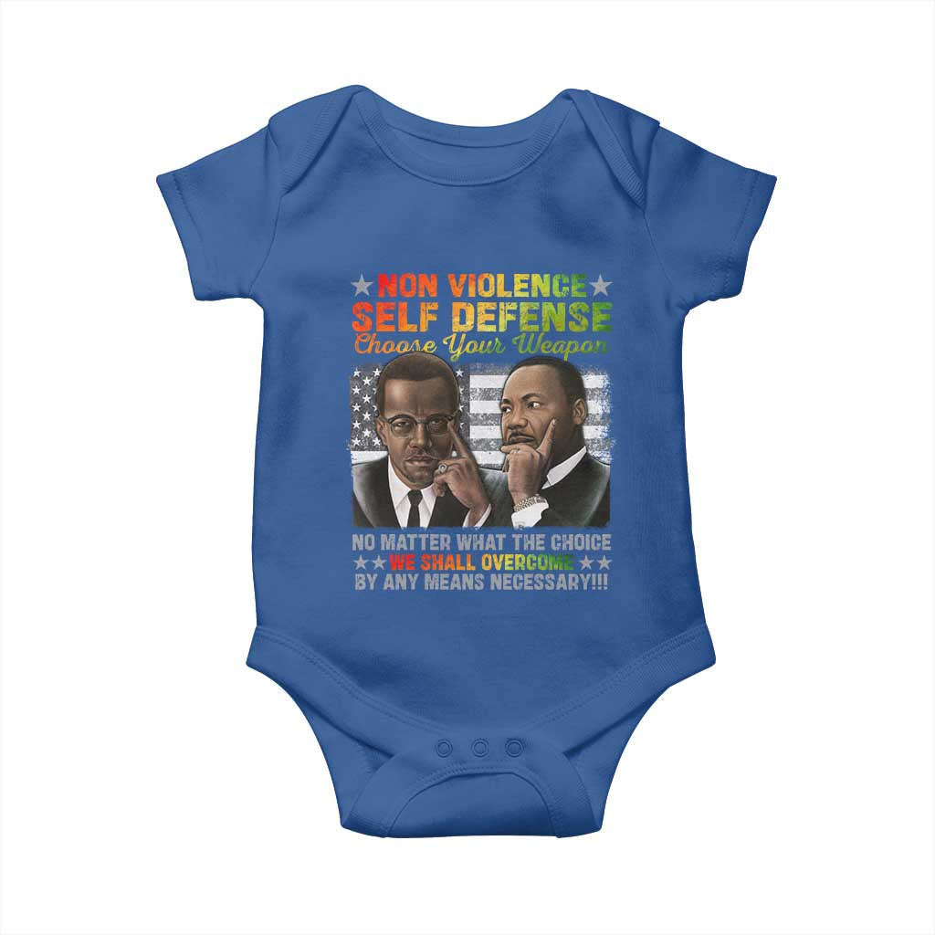Malcolm X Martin Luther King Jr Baby Onesie Choose Your Weapon No Matter What The Choice
