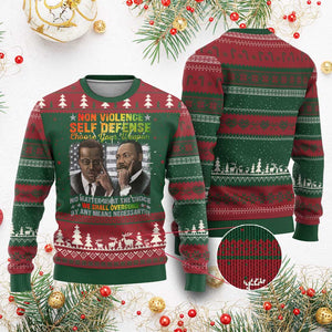 Martin Luther King Jr Malcolm X Ugly Christmas Sweater Choose Your Weapon No Matter What The Choice