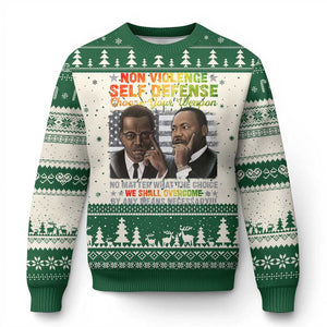 Martin Luther King Jr Malcolm X Ugly Christmas Sweater Choose Your Weapon No Matter What The Choice