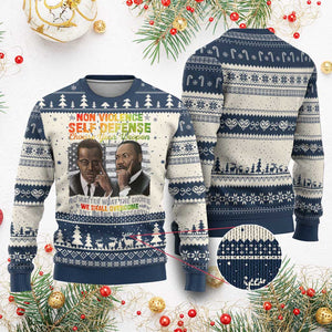 Martin Luther King Jr Malcolm X Ugly Christmas Sweater Choose Your Weapon No Matter What The Choice