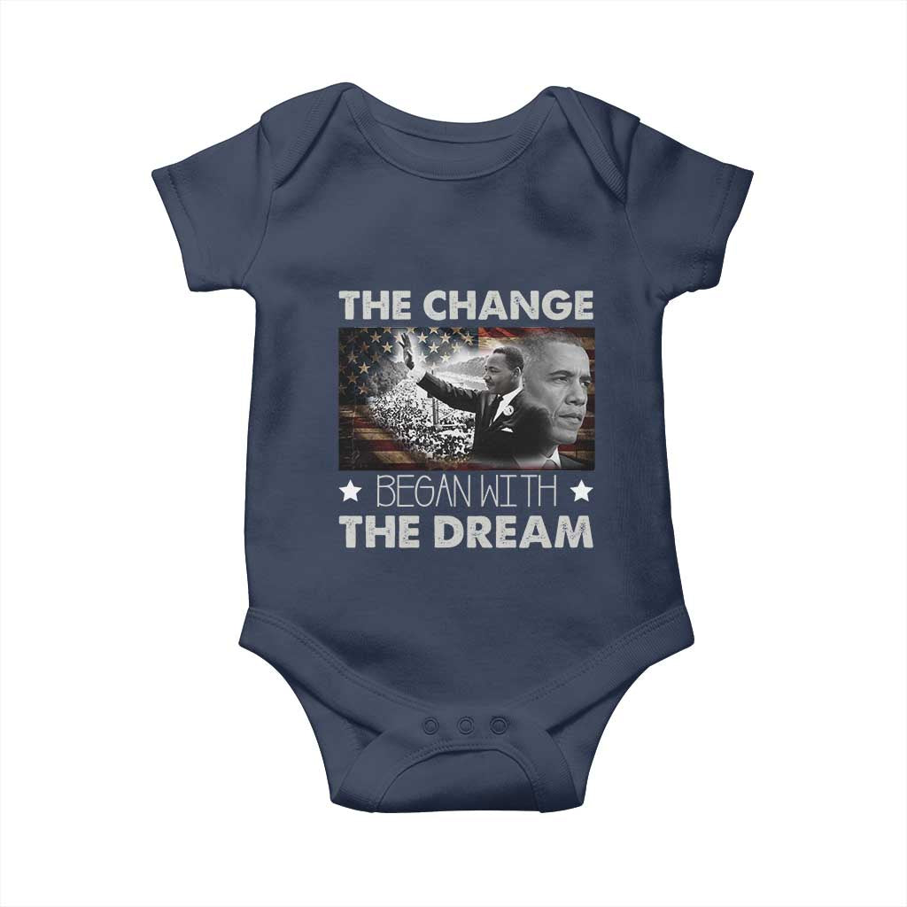 MLK Obama Baby Onesie The Change Began With The Dream