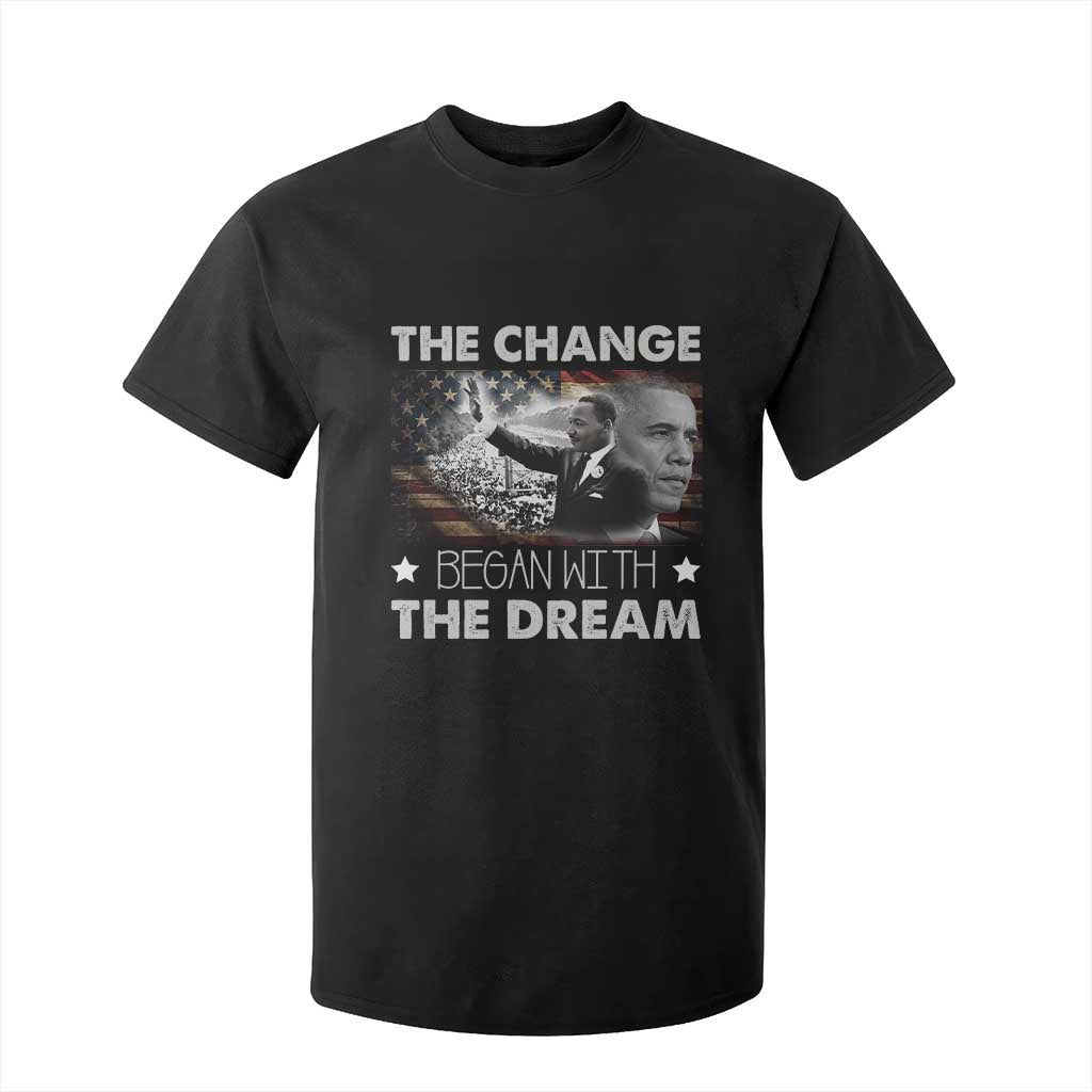 MLK Obama T Shirt For Kid The Change Began With The Dream