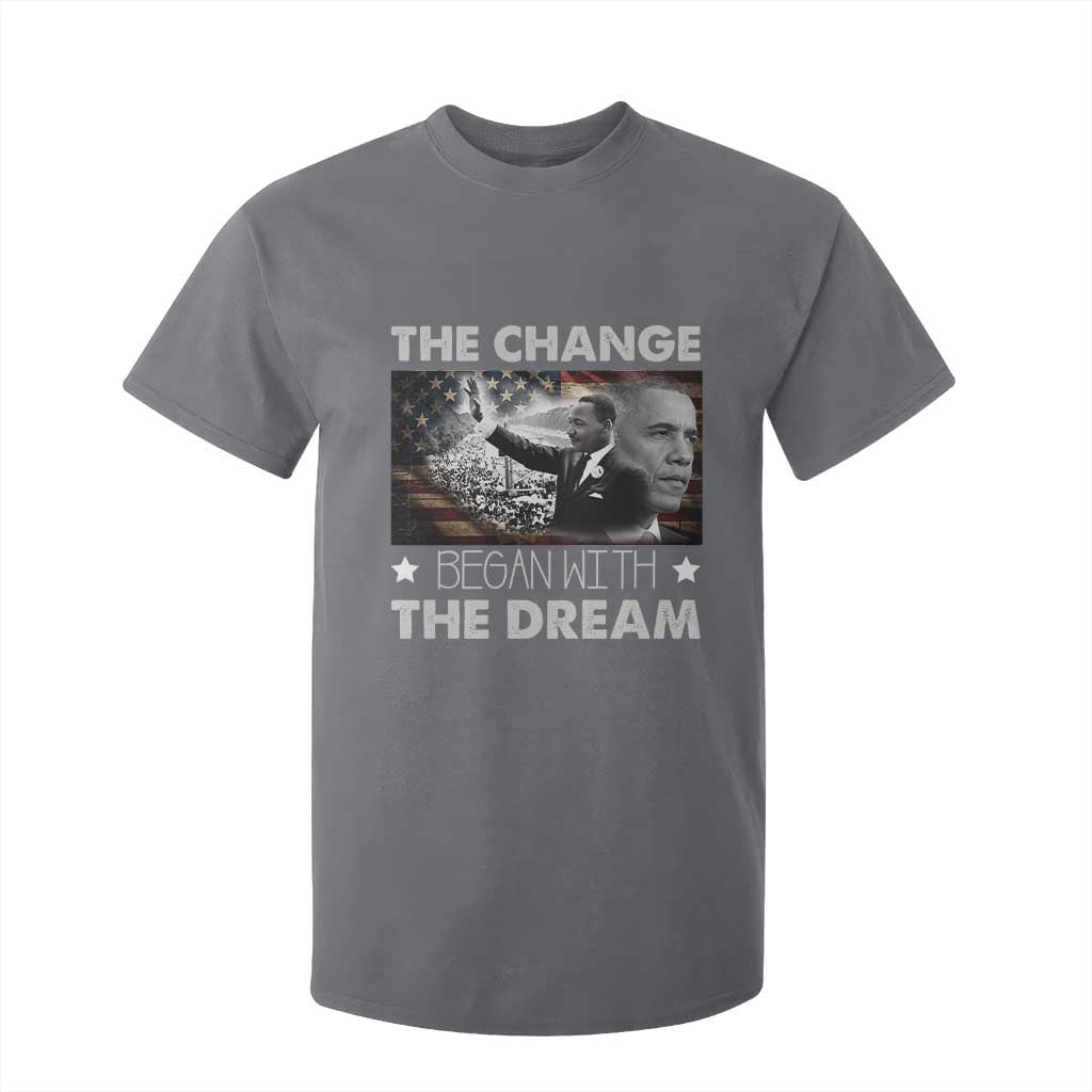 MLK Obama T Shirt For Kid The Change Began With The Dream