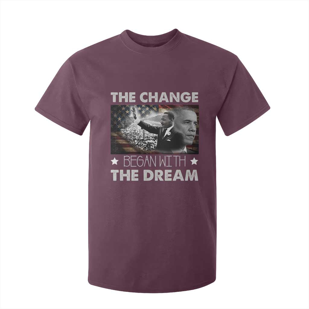 MLK Obama T Shirt For Kid The Change Began With The Dream
