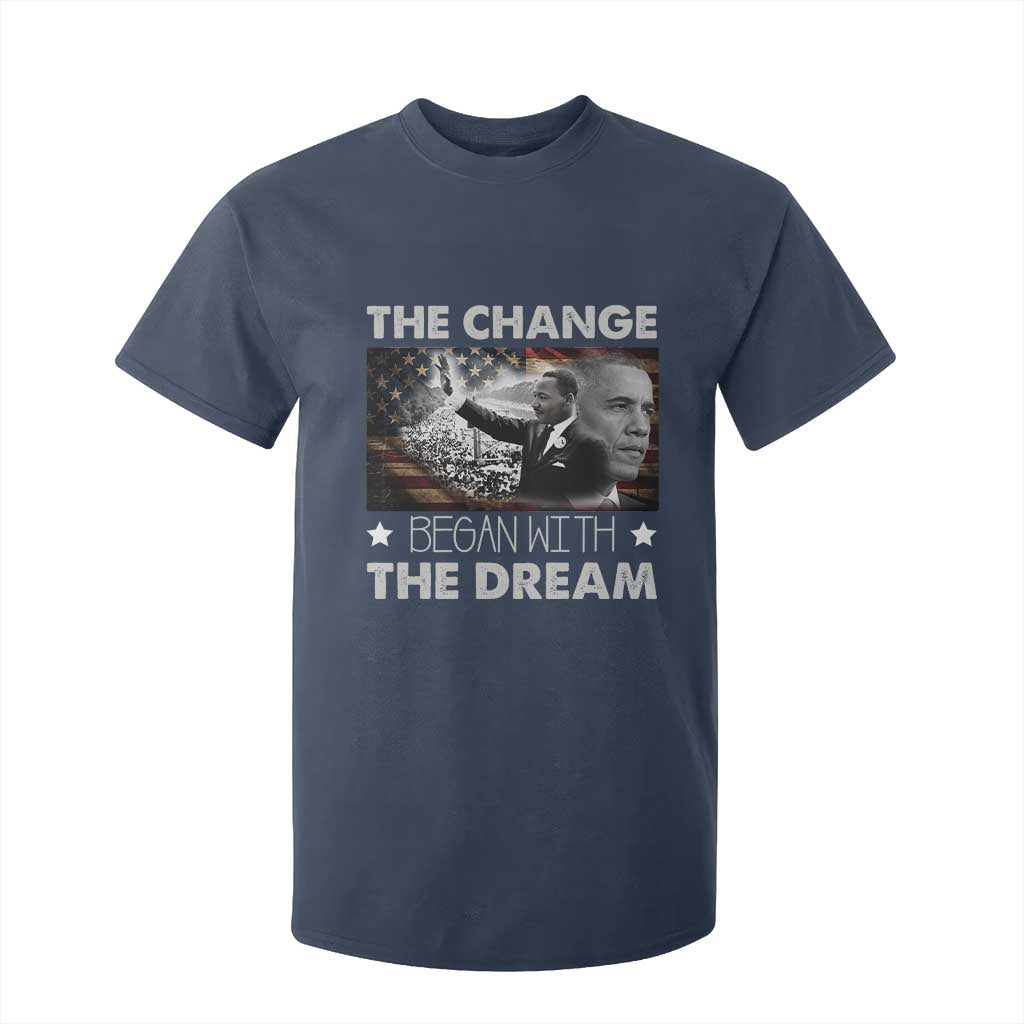 MLK Obama T Shirt For Kid The Change Began With The Dream