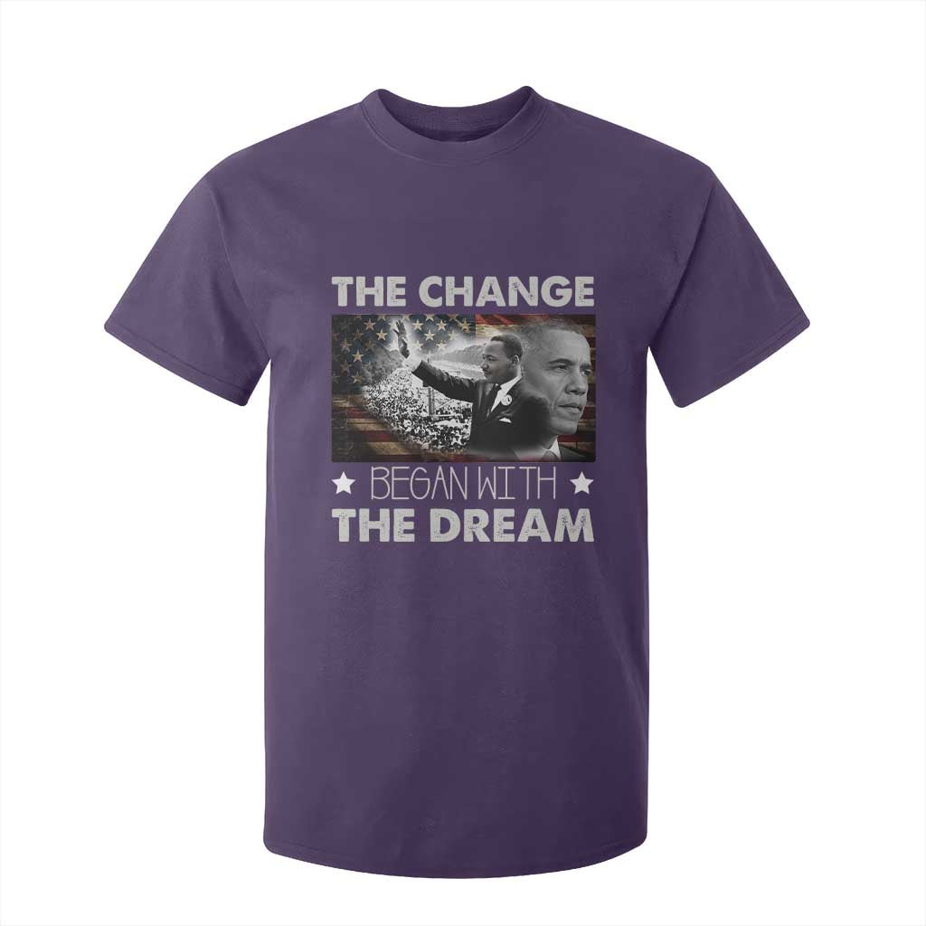 MLK Obama T Shirt For Kid The Change Began With The Dream