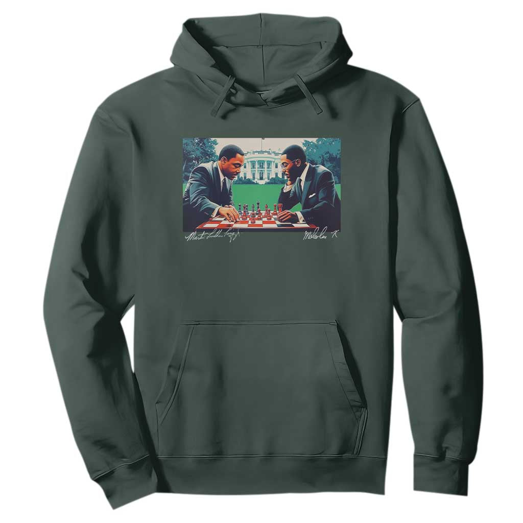 Malcolm X Martin Luther King Jr Hoodie Playing Chess White House Black History