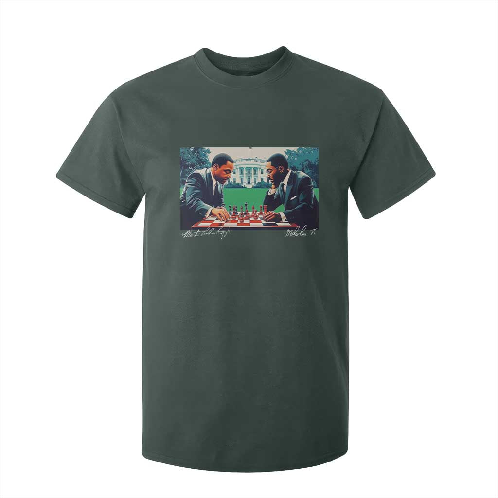 Malcolm X Martin Luther King Jr T Shirt For Kid Playing Chess White House Black History
