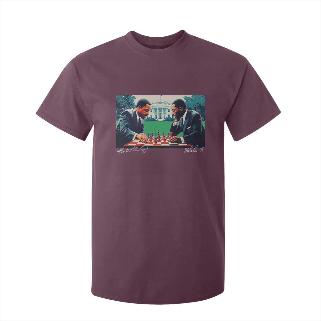 Malcolm X Martin Luther King Jr T Shirt For Kid Playing Chess White House Black History