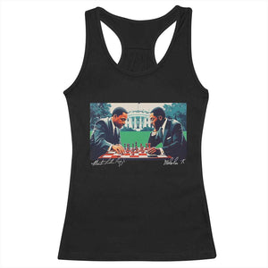 Malcolm X Martin Luther King Jr Racerback Tank Top Playing Chess White House Black History