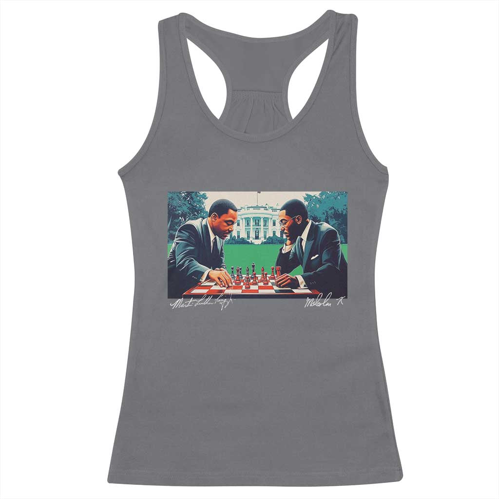 Malcolm X Martin Luther King Jr Racerback Tank Top Playing Chess White House Black History