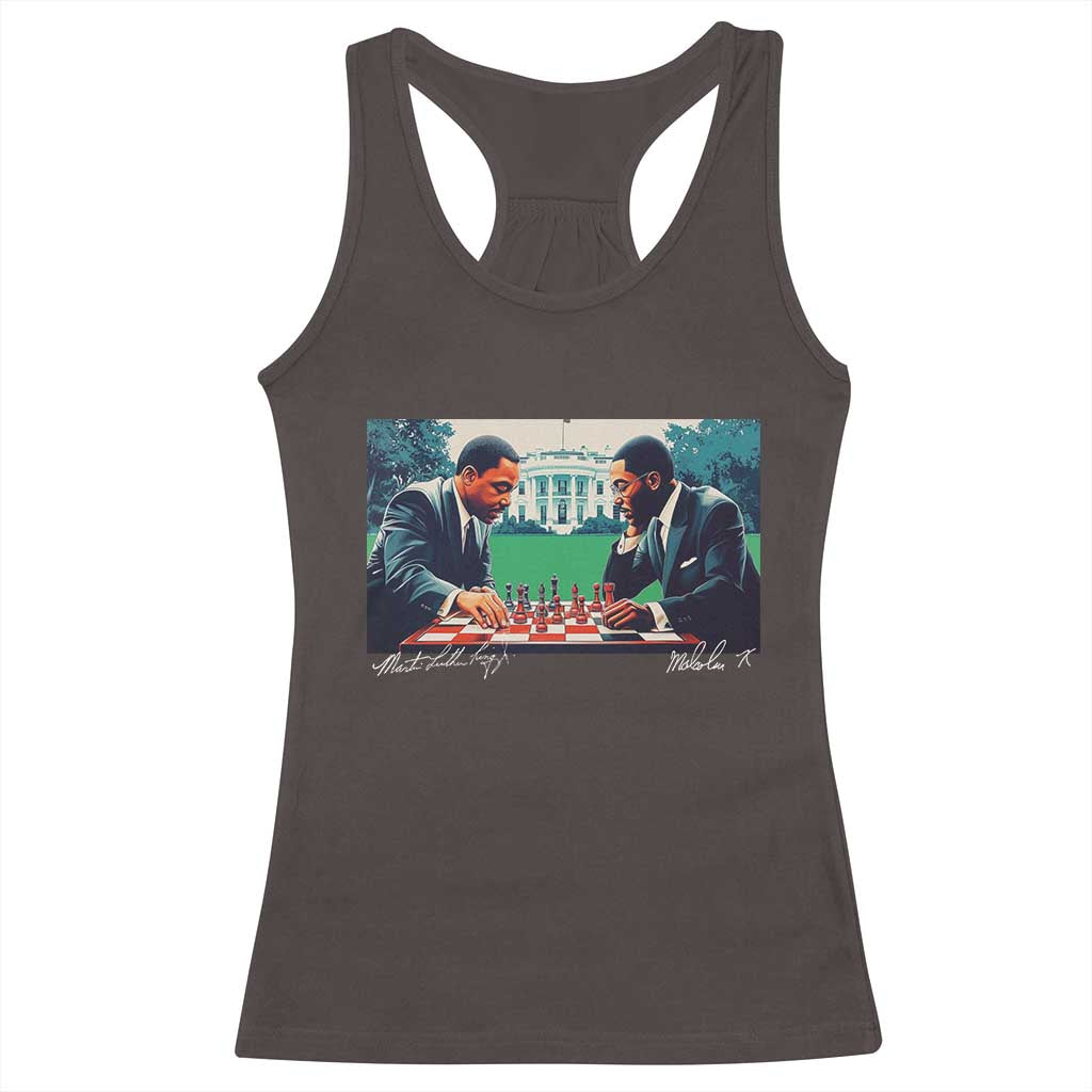 Malcolm X Martin Luther King Jr Racerback Tank Top Playing Chess White House Black History