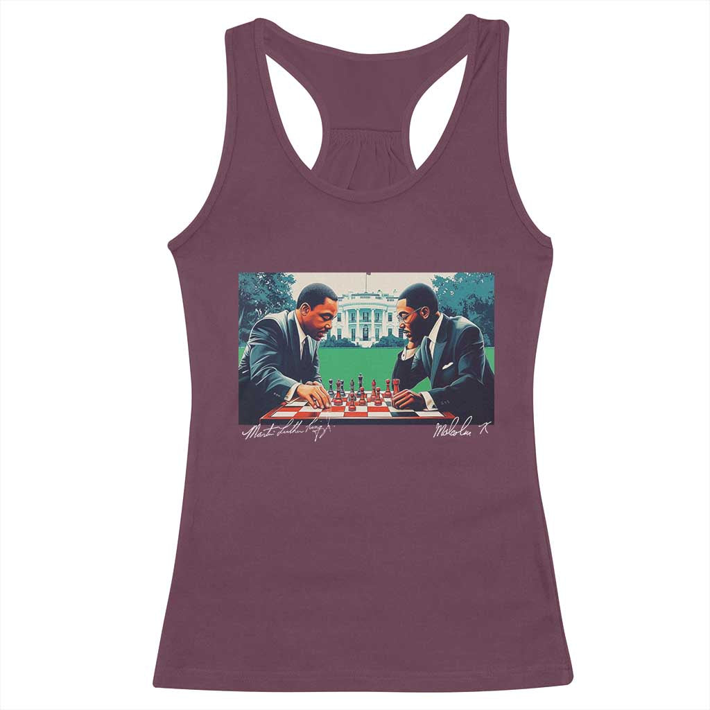 Malcolm X Martin Luther King Jr Racerback Tank Top Playing Chess White House Black History