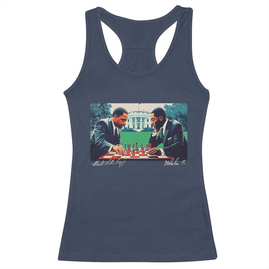 Malcolm X Martin Luther King Jr Racerback Tank Top Playing Chess White House Black History