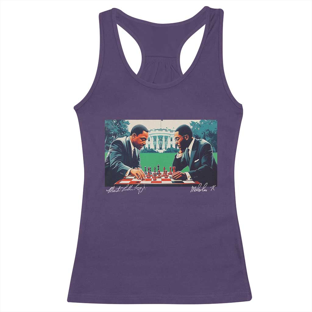 Malcolm X Martin Luther King Jr Racerback Tank Top Playing Chess White House Black History