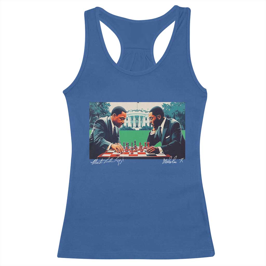 Malcolm X Martin Luther King Jr Racerback Tank Top Playing Chess White House Black History