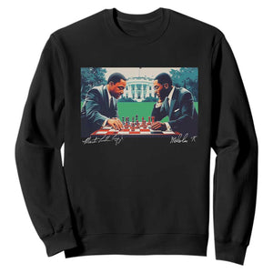 Malcolm X Martin Luther King Jr Sweatshirt Playing Chess White House Black History