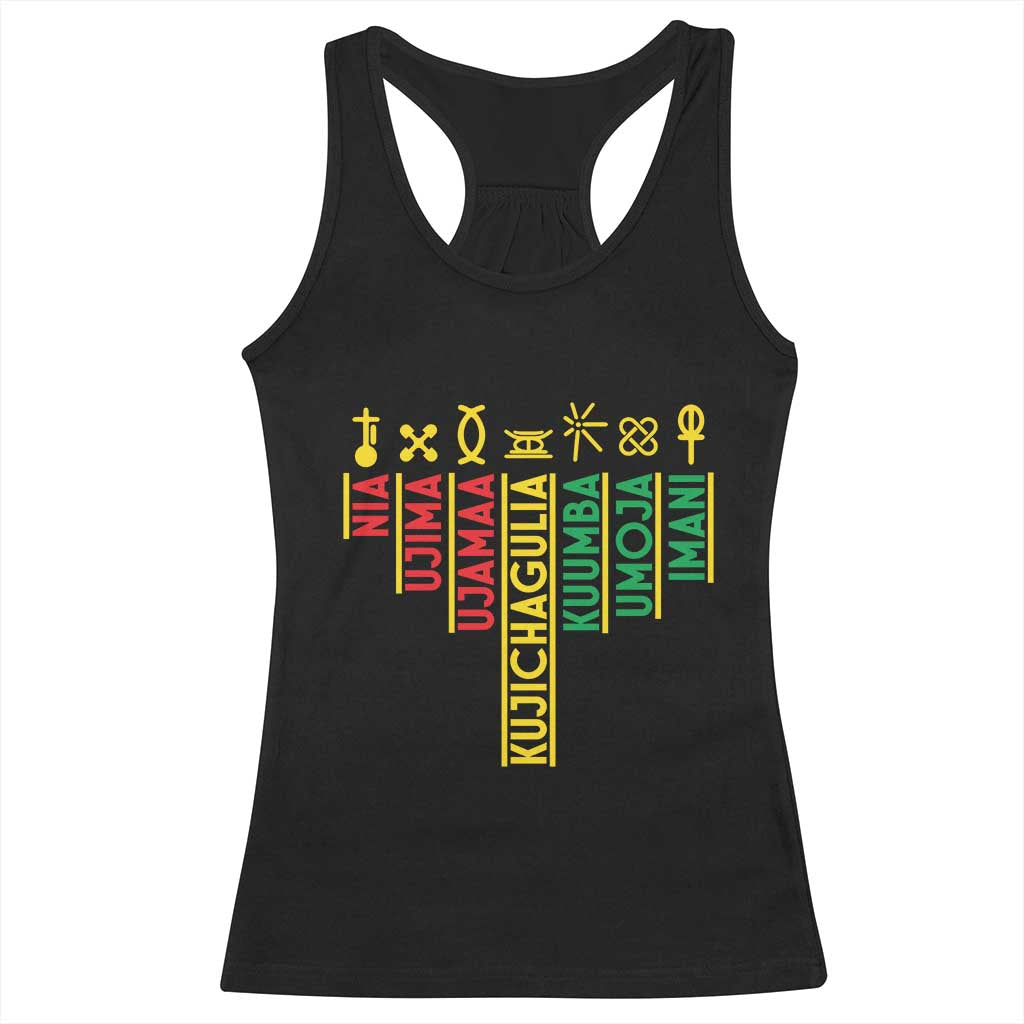 African American Christmas Racerback Tank Top 7 Principles Of Kwanzaa