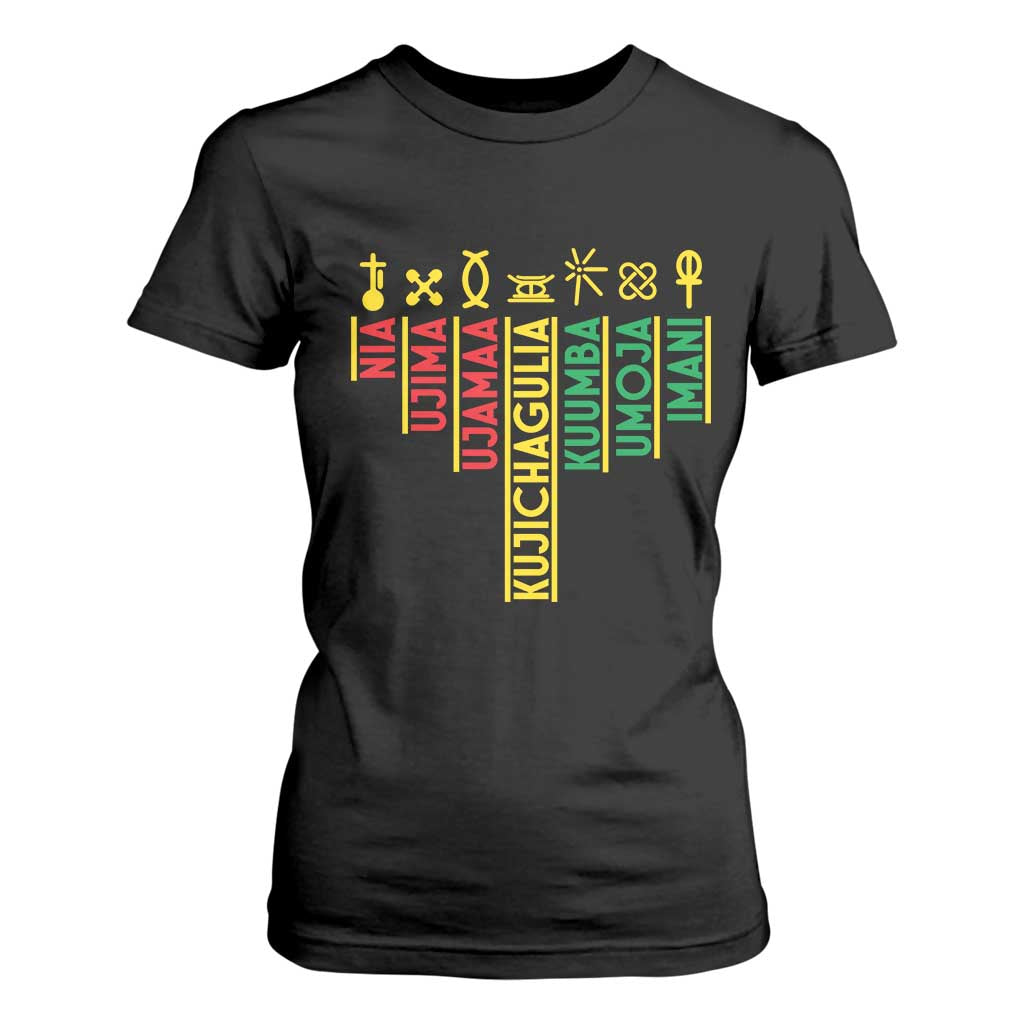 African American Christmas T Shirt For Women 7 Principles Of Kwanzaa