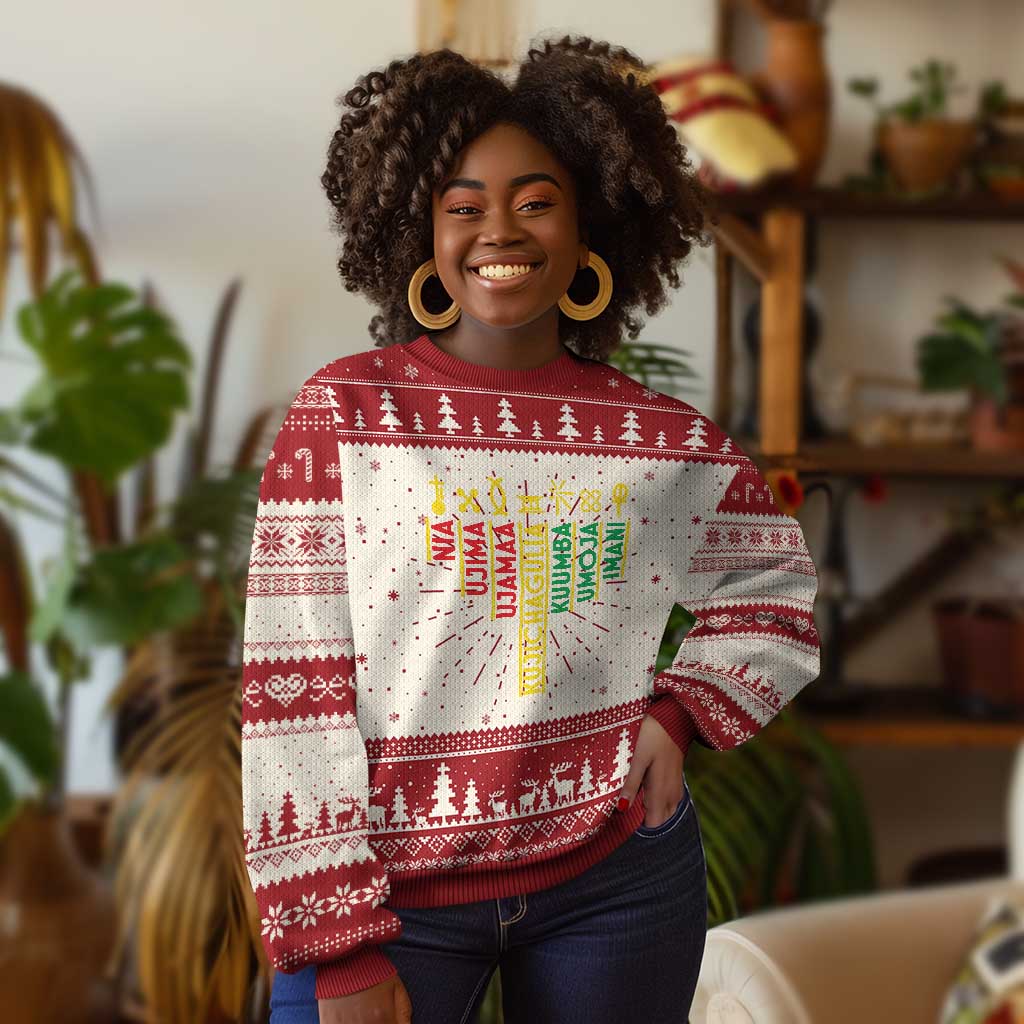 African American Christmas Ugly Christmas Sweater 7 Principles Of Kwanzaa