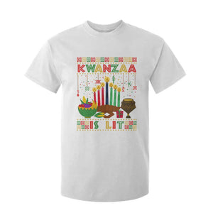 African American Xmas Kwanzaa Is Lit T Shirt For Kid