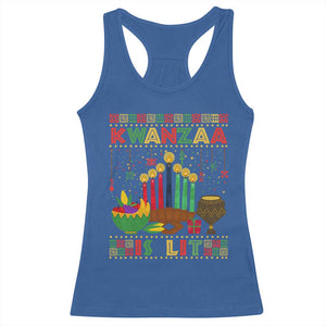 African American Xmas Kwanzaa Is Lit Racerback Tank Top