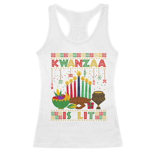 African American Xmas Kwanzaa Is Lit Racerback Tank Top