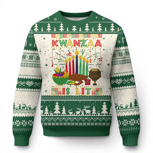 African American Xmas Kwanzaa Is Lit Ugly Christmas Sweater