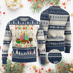 African American Xmas Kwanzaa Is Lit Ugly Christmas Sweater