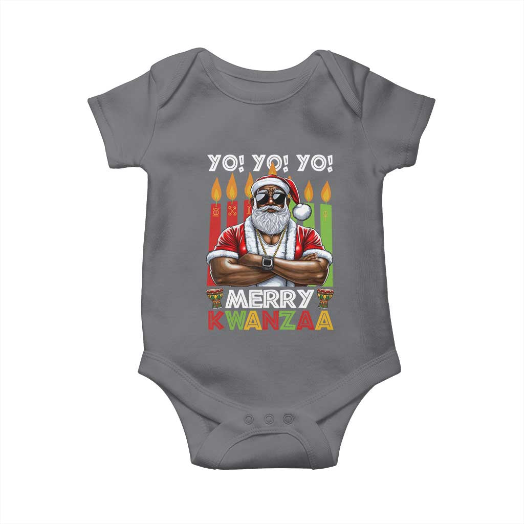 Merry Kwanzaa Baby Onesie Black Christmas African American Santa